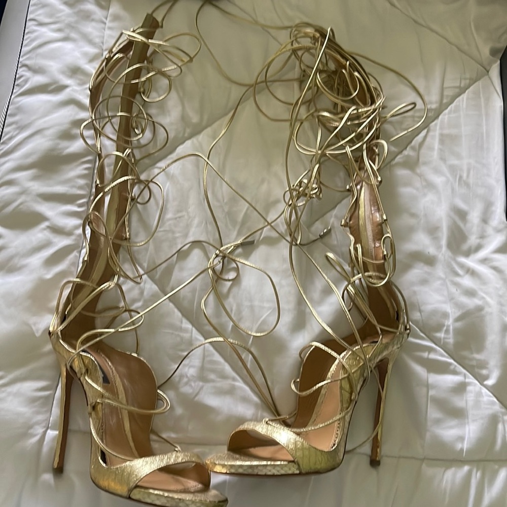 DSQUARED2 Gold Strappy Heels